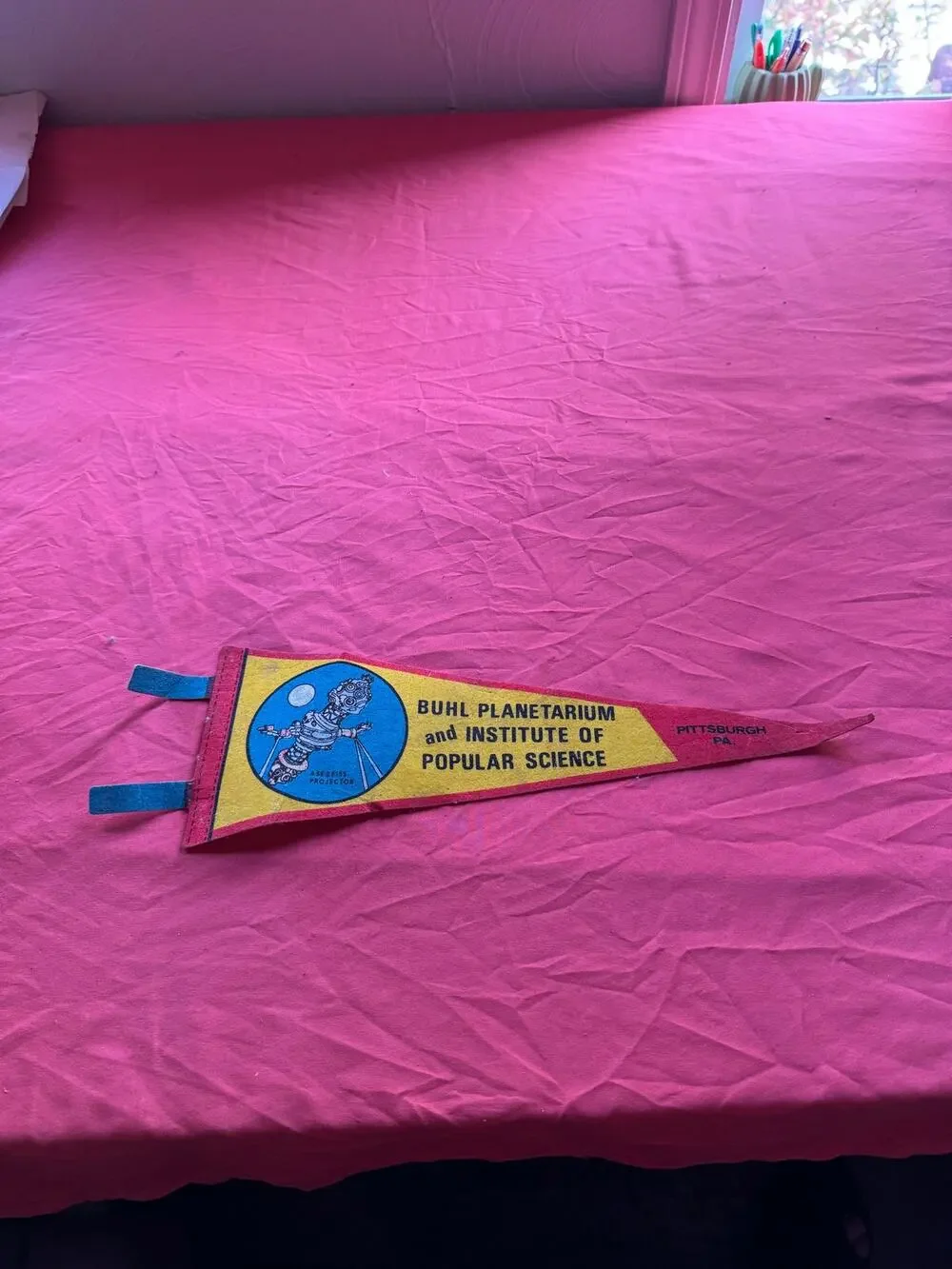 Vintage Buhl Planetarium Pennant Pittsburgh PA Zeiss Projector Souvenir Pennant